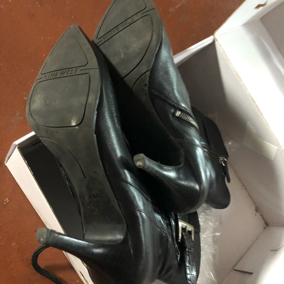NINE WEST LEATHER HEELED BOOTS STILETTOS 7 1/2 - Picture 7 of 11